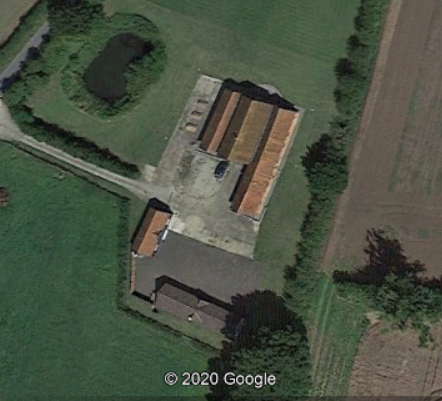 aerial photo of Bullocks Ley farm showing farm buildings