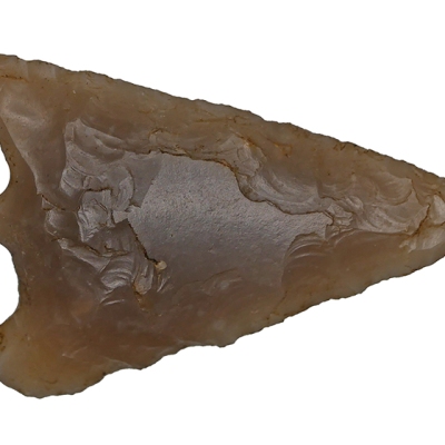 photo of flint arrowhead brown-grey colour
